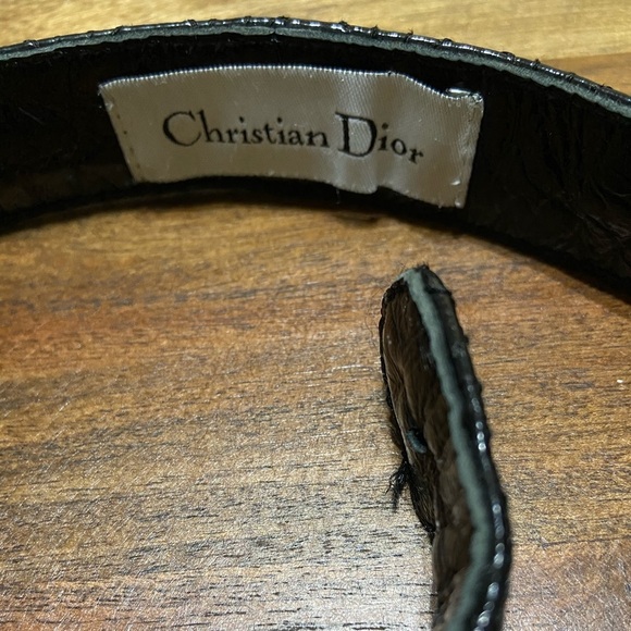 CHRISTIAN DIOR Vintage Patent Quilted Belt